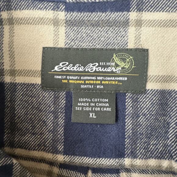 Eddie Bauer Shirt Mens XL Plaid Flannel Button Up Long Sleeve Outdoor Workwear - Picture 3 of 6
